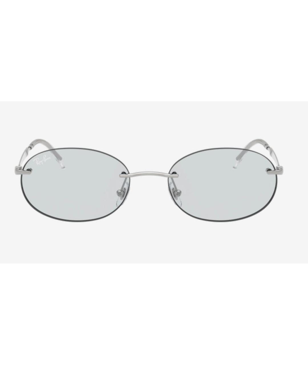 RAY BAN Серебряные металлические солнцезащитные очки, фото 2