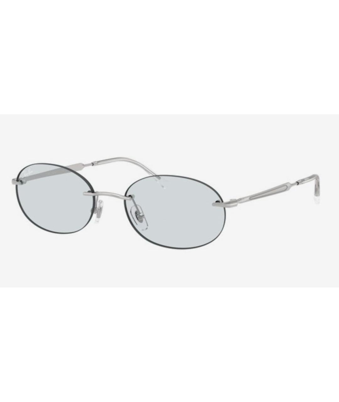 RAY BAN Серебряные металлические солнцезащитные очки, фото 5