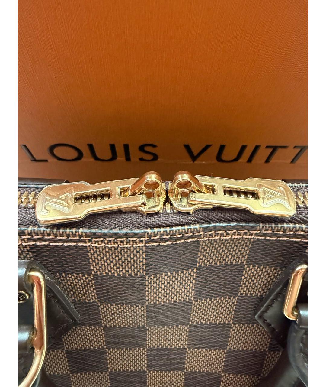 LOUIS VUITTON Коричневая сумка с короткими ручками из канвы, фото 2