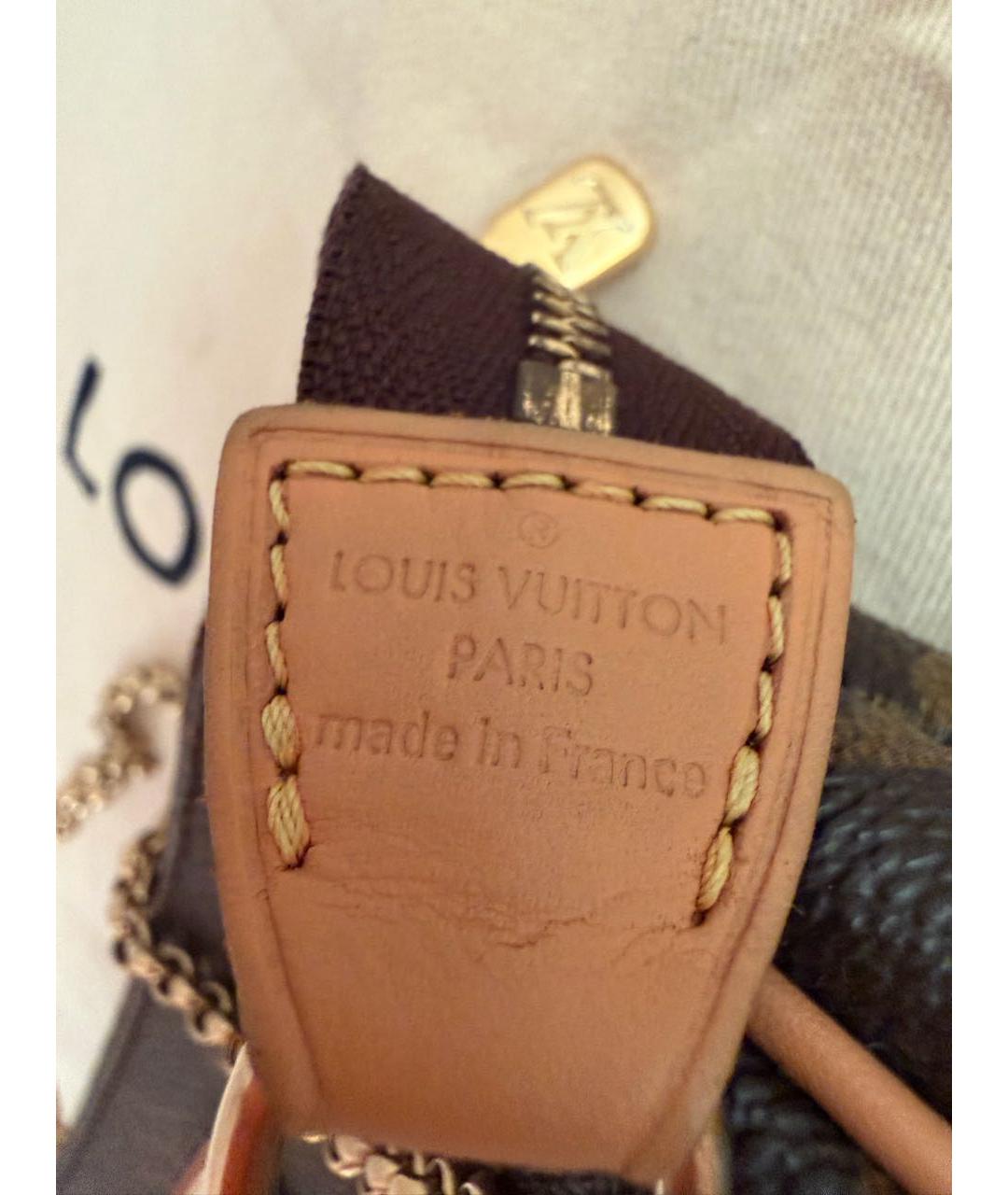 LOUIS VUITTON Коричневая сумка с короткими ручками из канвы, фото 6