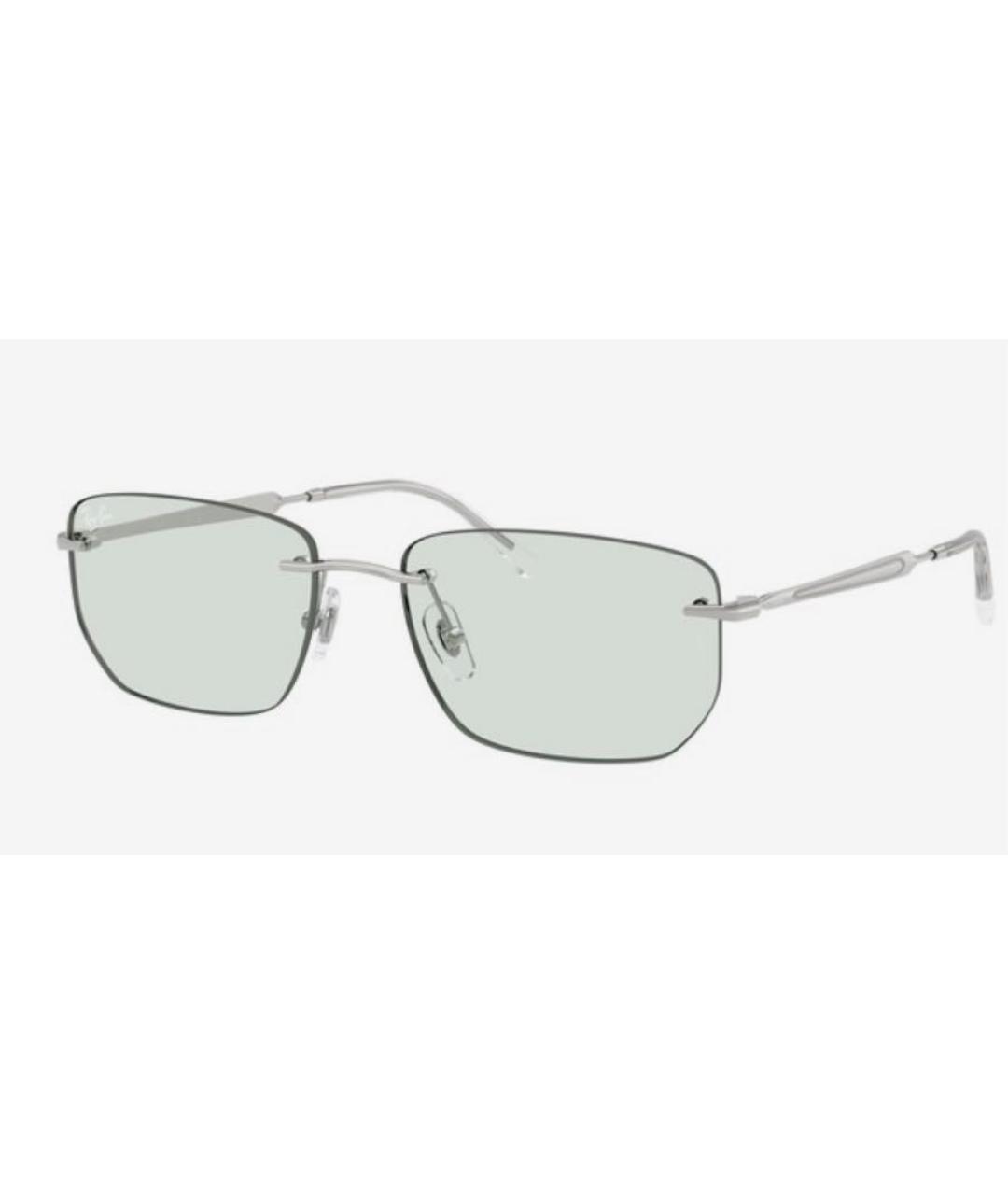 RAY BAN Серебряные металлические солнцезащитные очки, фото 5