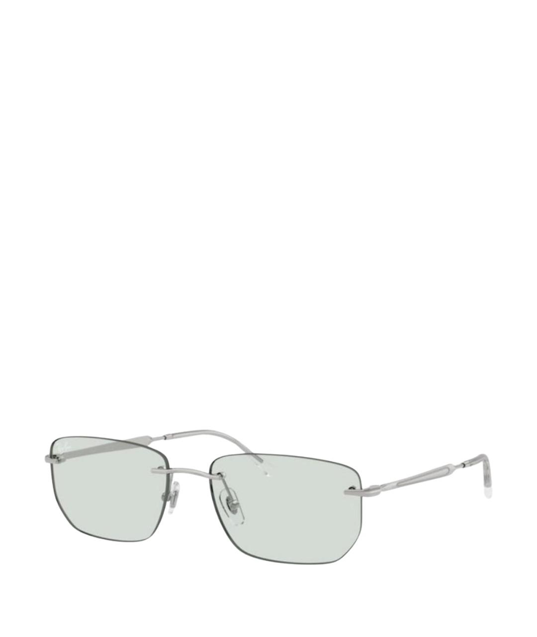 RAY BAN Серебряные металлические солнцезащитные очки, фото 1