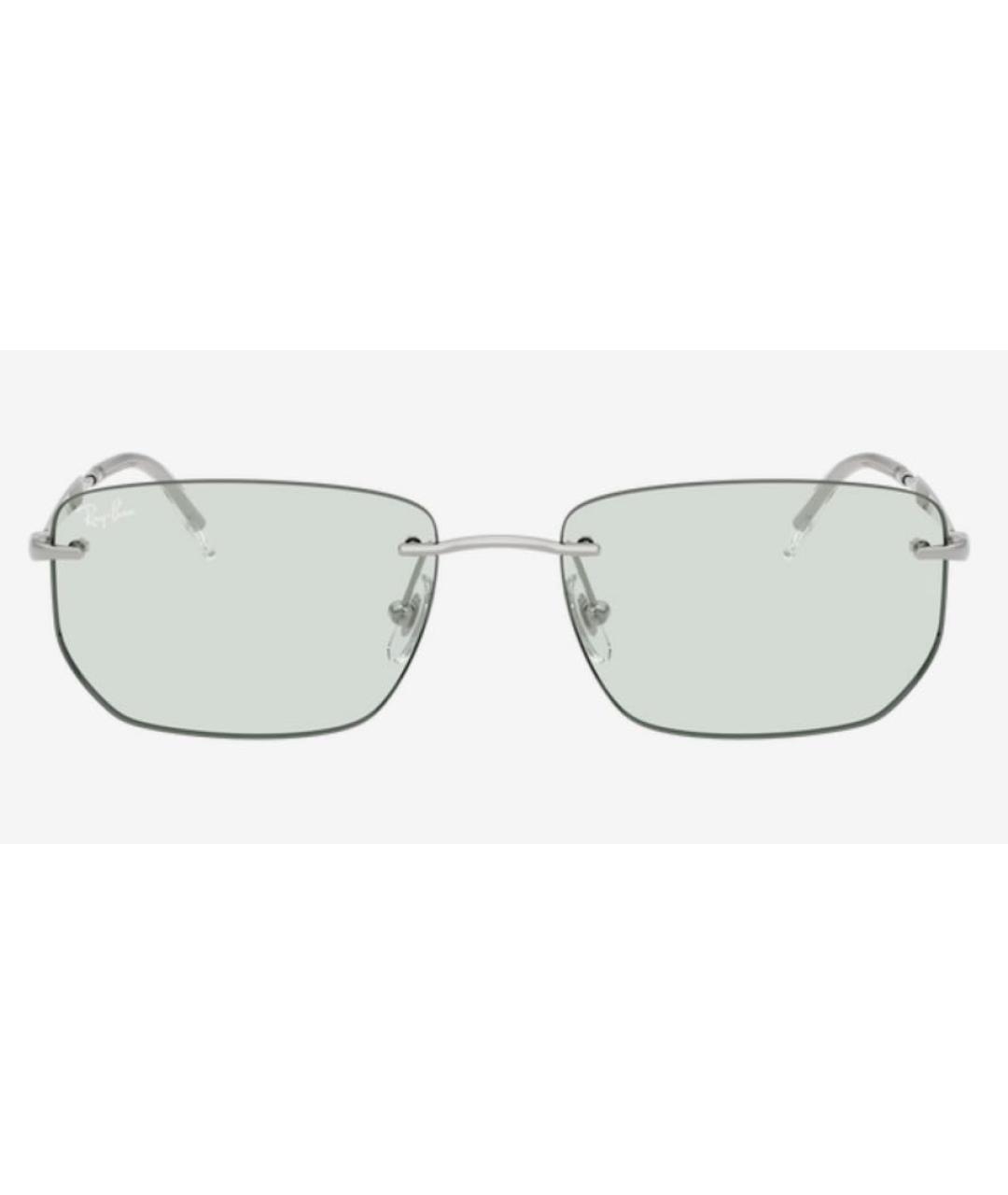RAY BAN Серебряные металлические солнцезащитные очки, фото 2