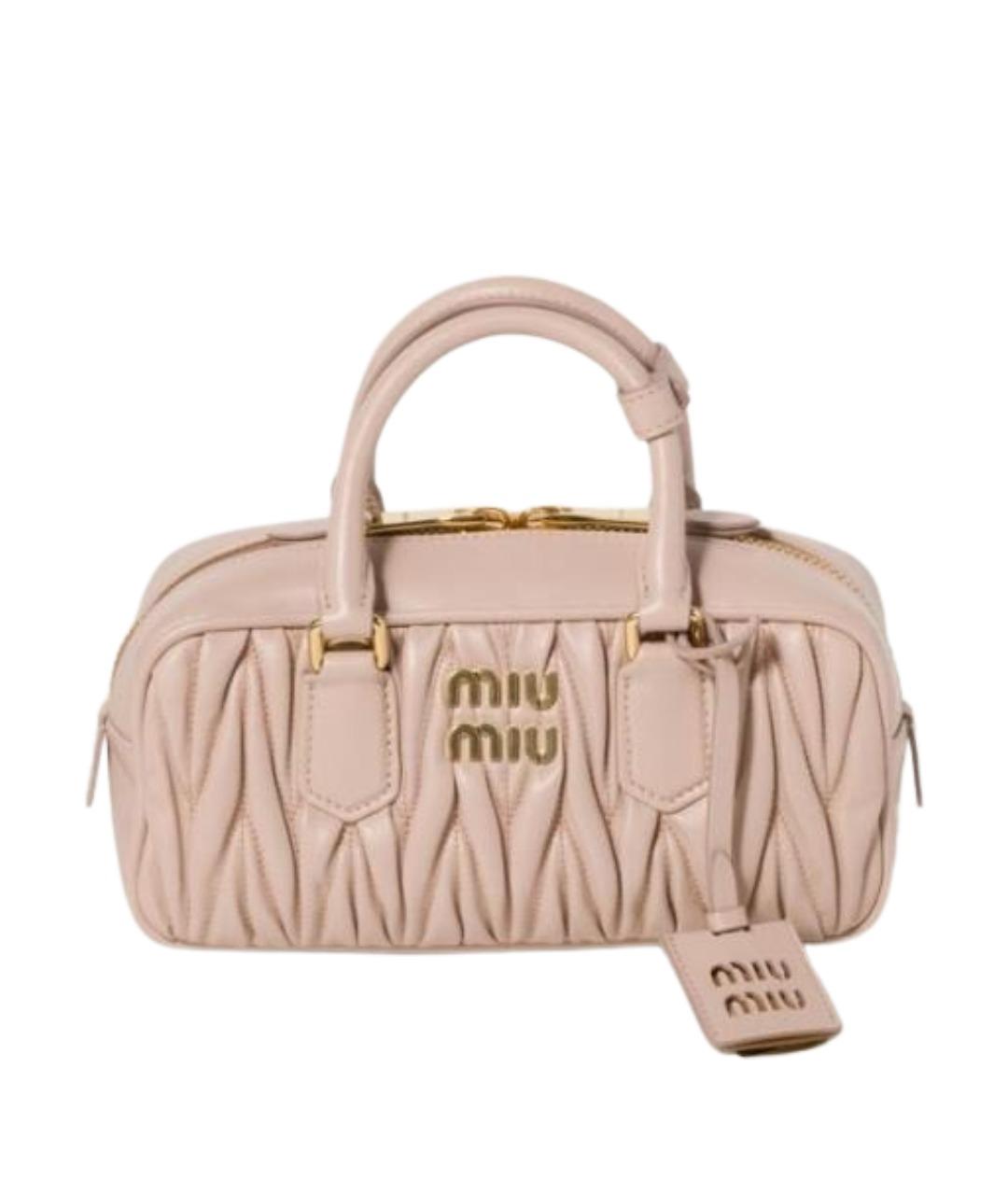 MIU MIU Розовая кожаная сумка с короткими ручками, фото 1