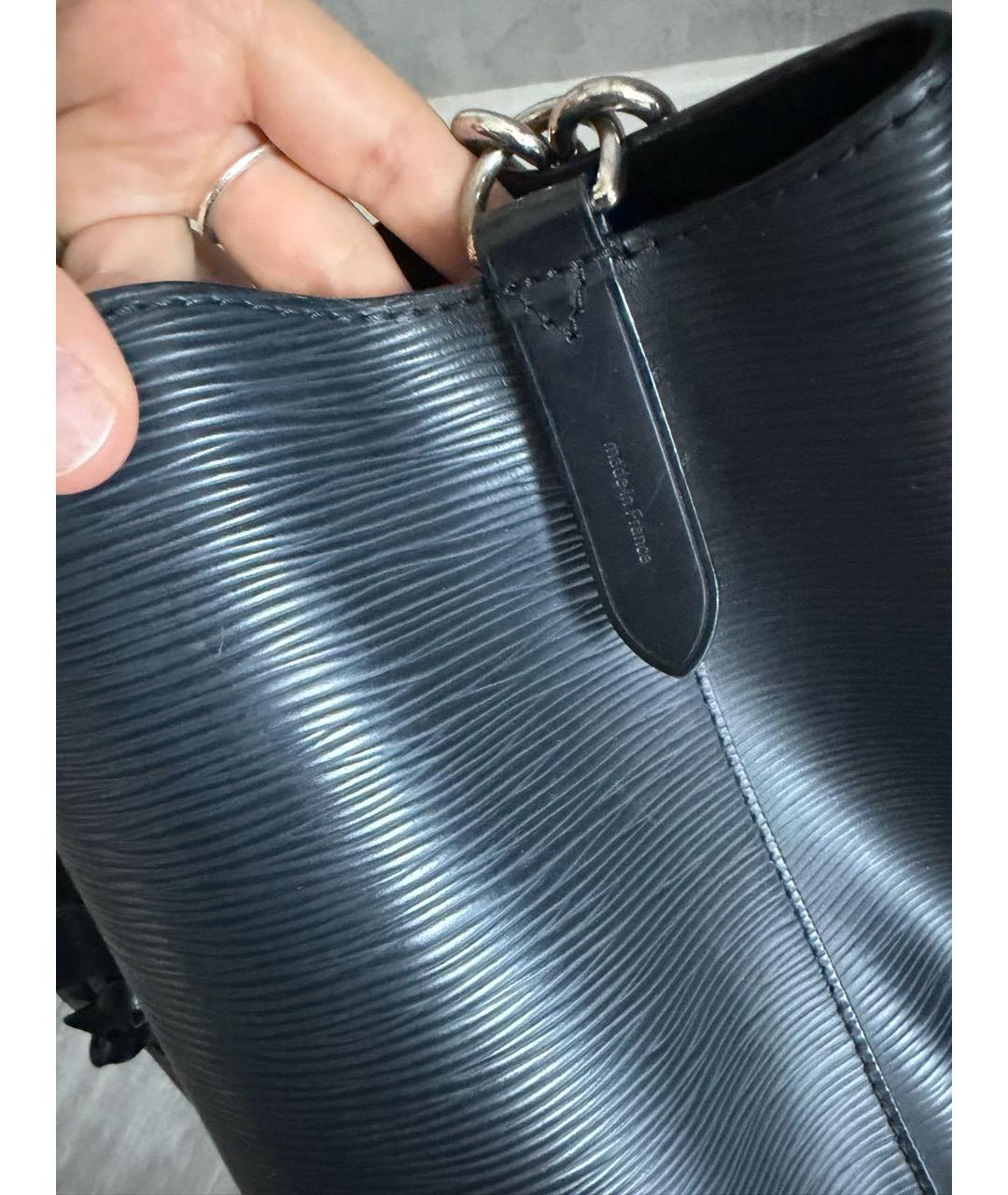 LOUIS VUITTON Черная кожаная сумка тоут, фото 2