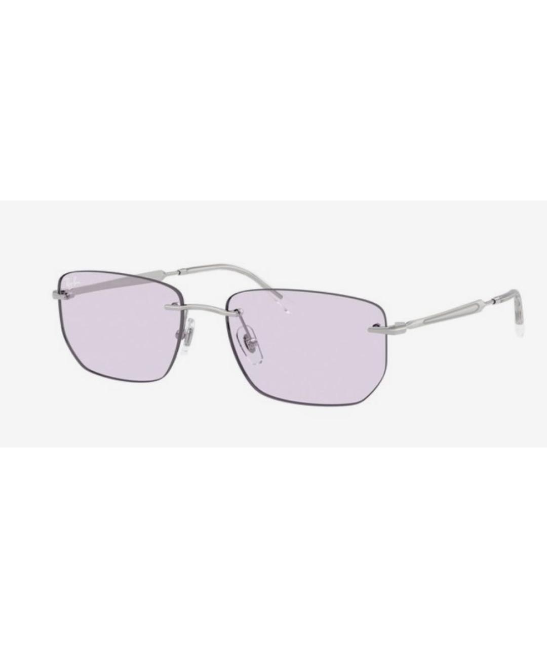 RAY BAN Серебряные металлические солнцезащитные очки, фото 5