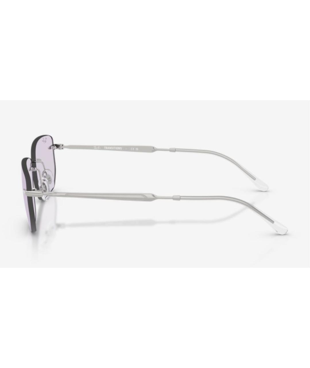 RAY BAN Серебряные металлические солнцезащитные очки, фото 3