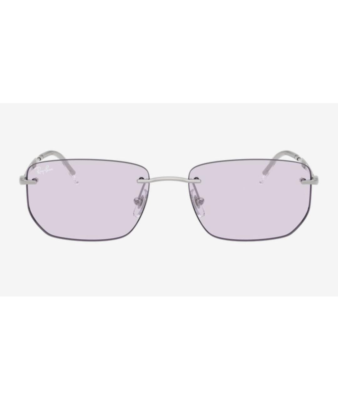 RAY BAN Серебряные металлические солнцезащитные очки, фото 2