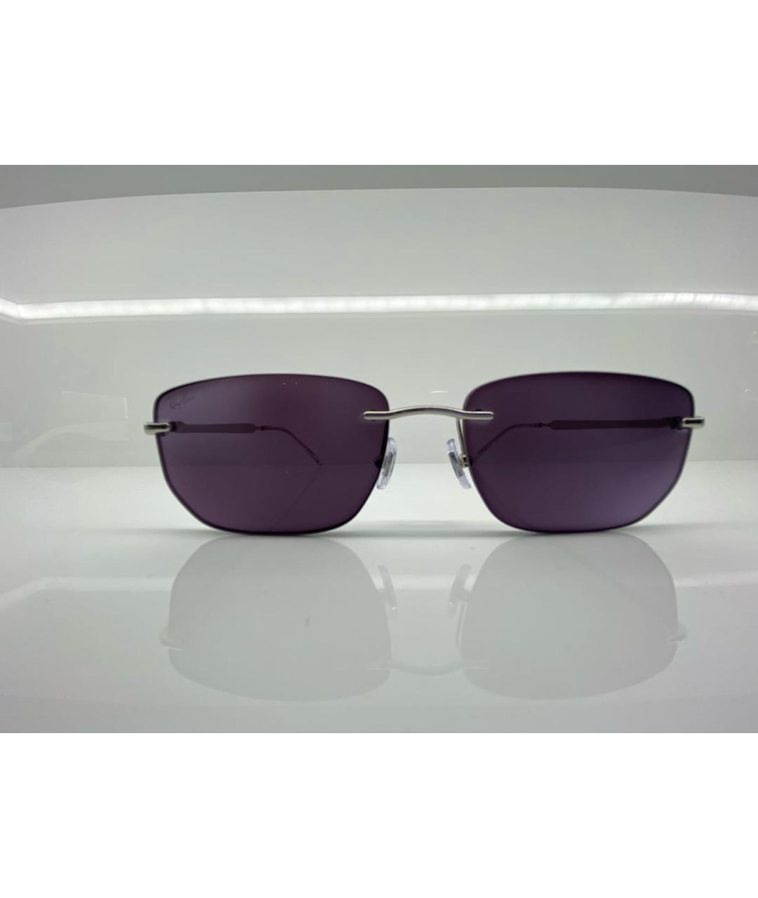 RAY BAN Серебряные металлические солнцезащитные очки, фото 4