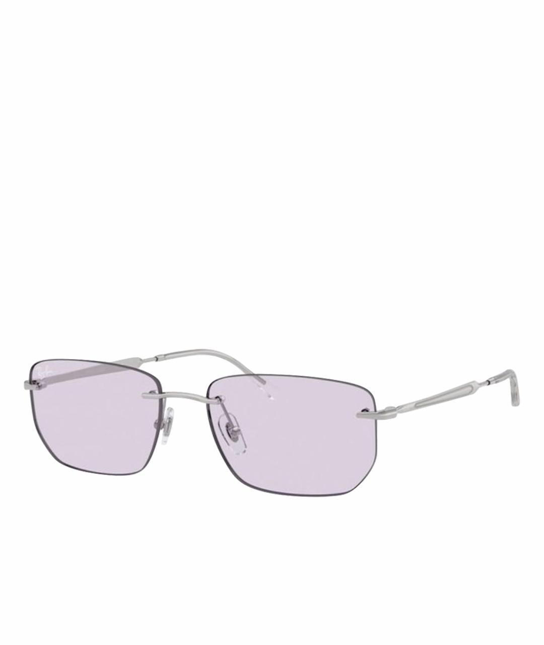RAY BAN Серебряные металлические солнцезащитные очки, фото 1