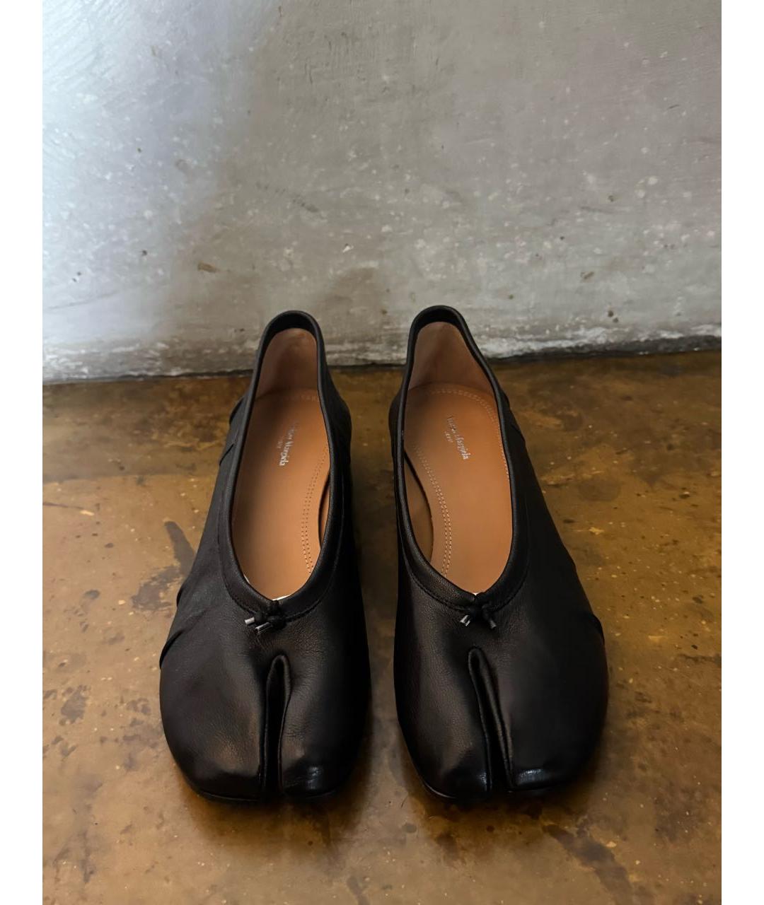 MAISON MARGIELA Черные кожаные балетки, фото 2