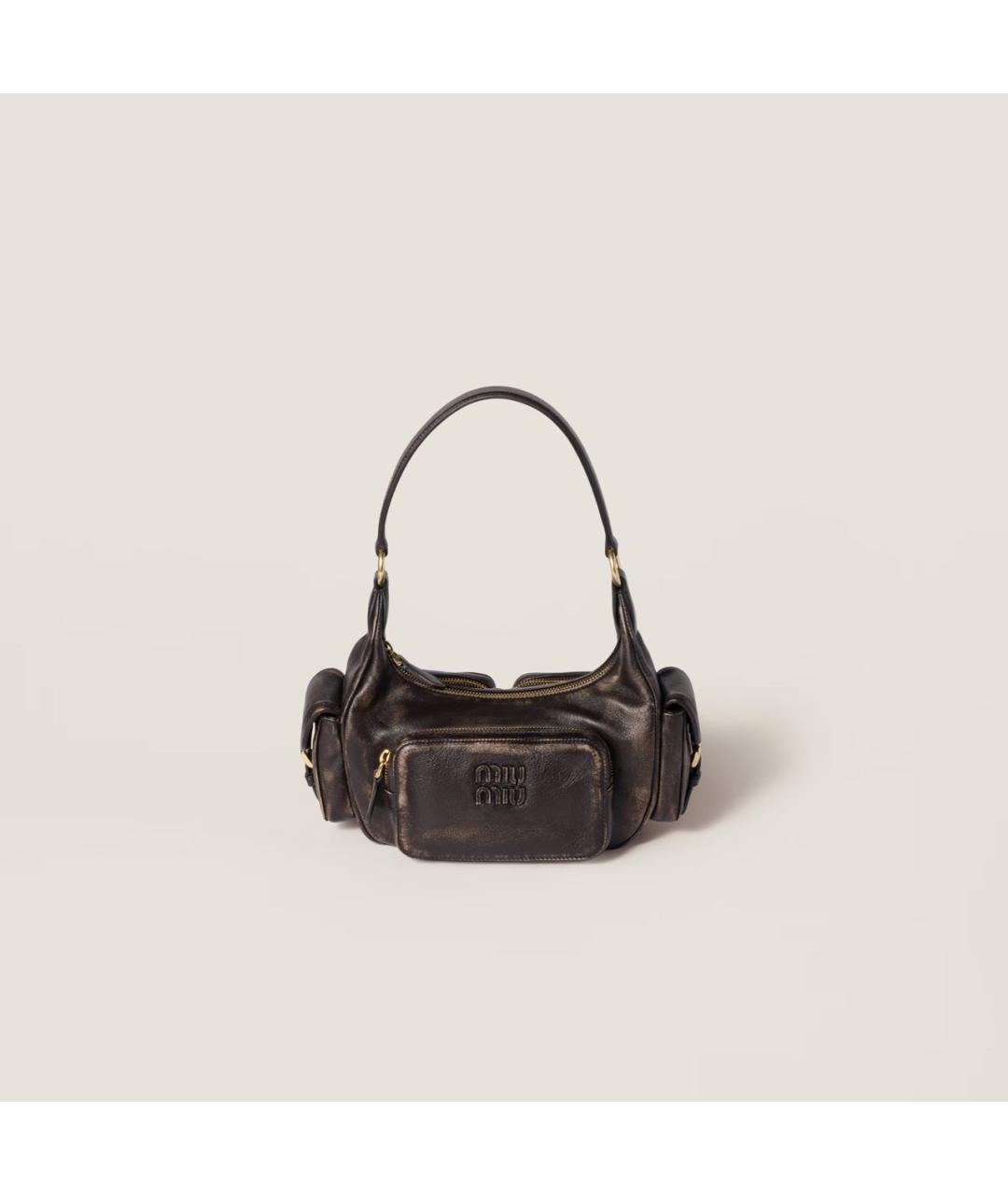 MIU MIU Коричневая кожаная сумка с короткими ручками, фото 9
