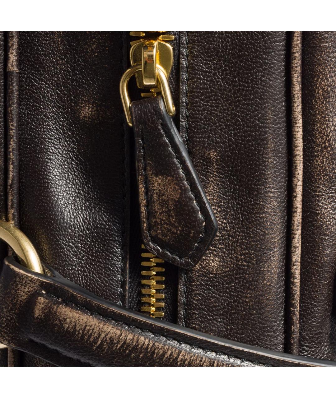 MIU MIU Коричневая кожаная сумка с короткими ручками, фото 7