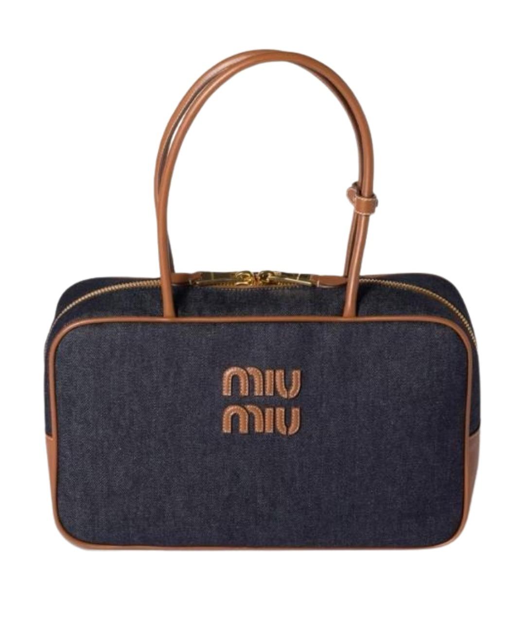 MIU MIU Синяя деним сумка с короткими ручками, фото 1