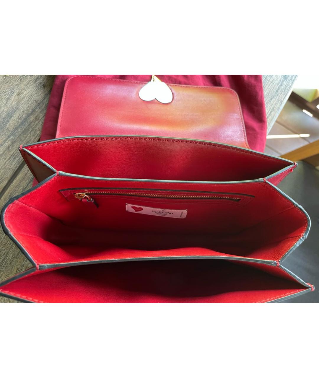 VALENTINO Красная кожаная сумка через плечо, фото 6