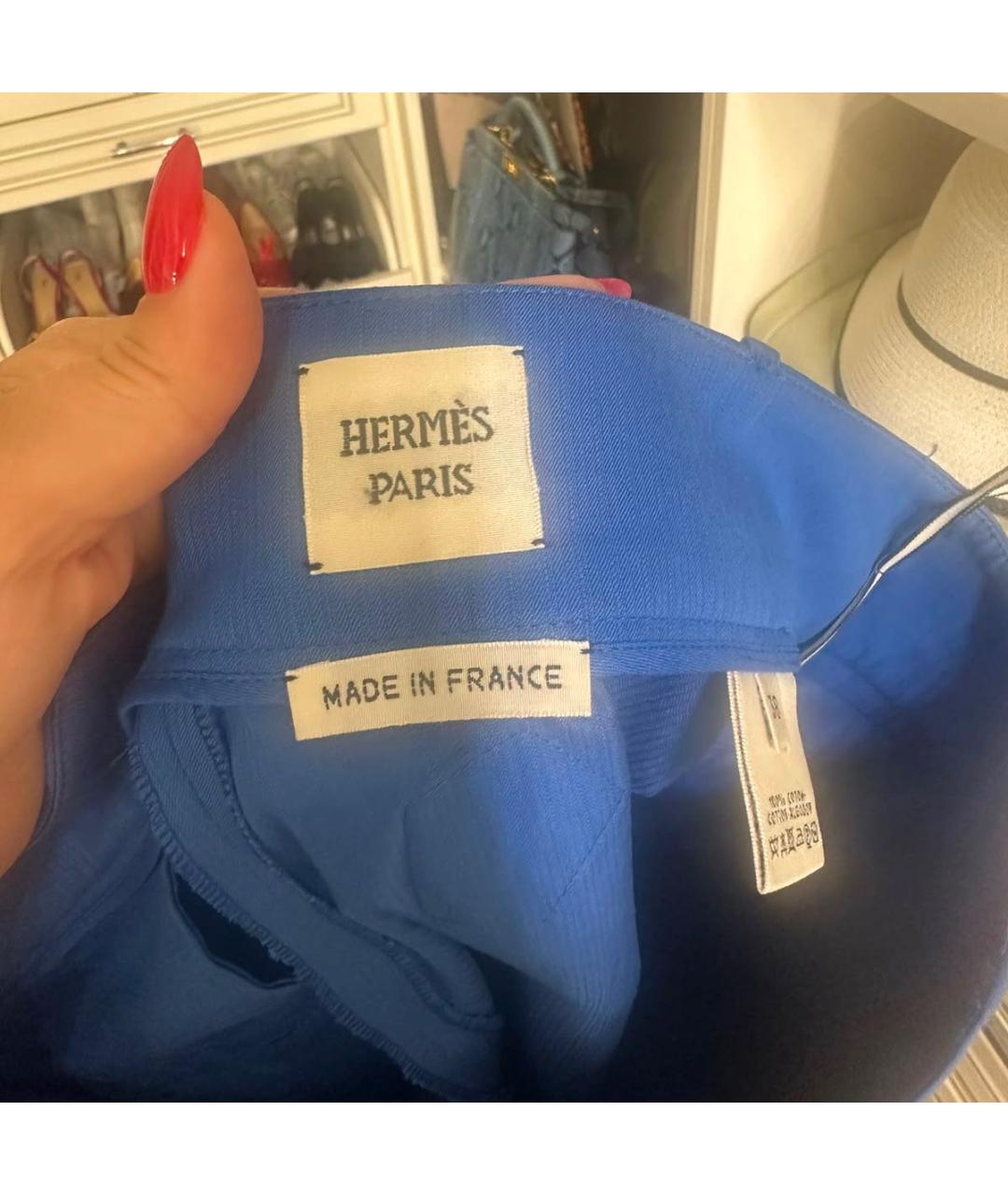 HERMES Синие хлопковые шорты, фото 3