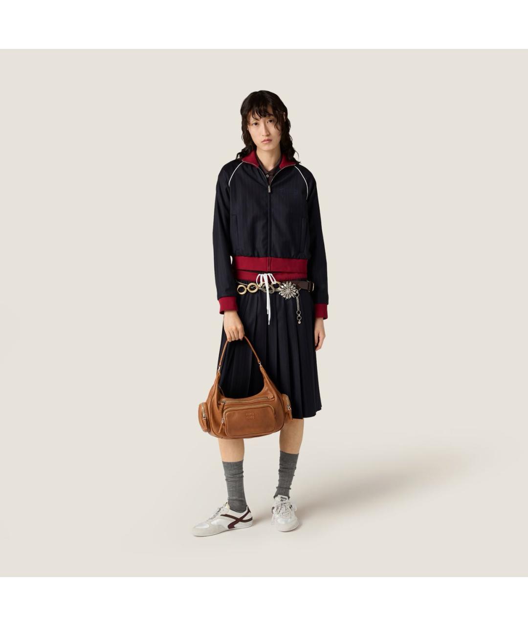 MIU MIU Коричневая кожаная сумка с короткими ручками, фото 5