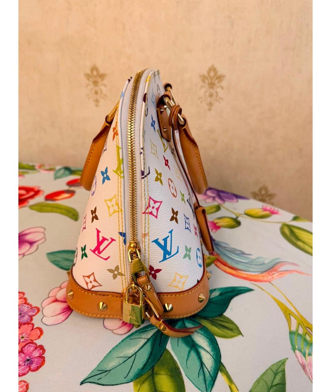 LOUIS VUITTON Белая сумка с короткими ручками из канвы, фото 2