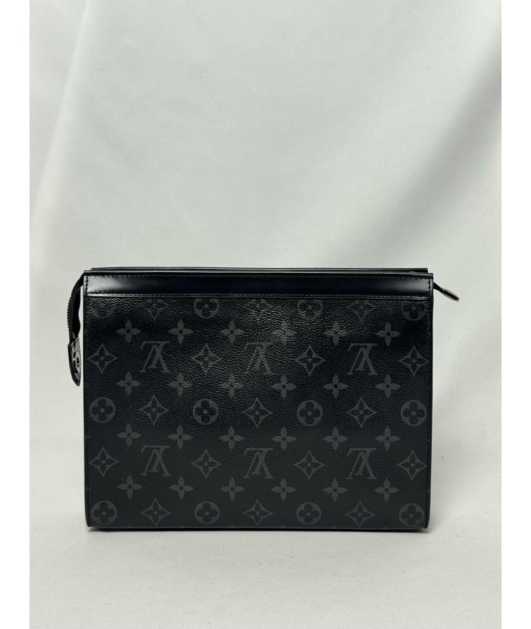 LOUIS VUITTON Серая барсетка из канвы, фото 4