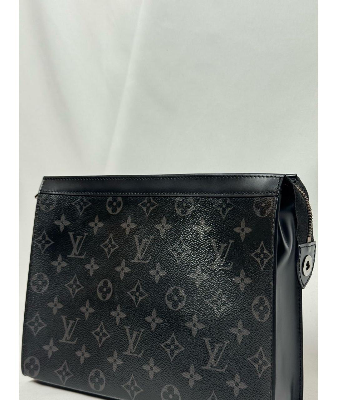 LOUIS VUITTON Серая барсетка из канвы, фото 3