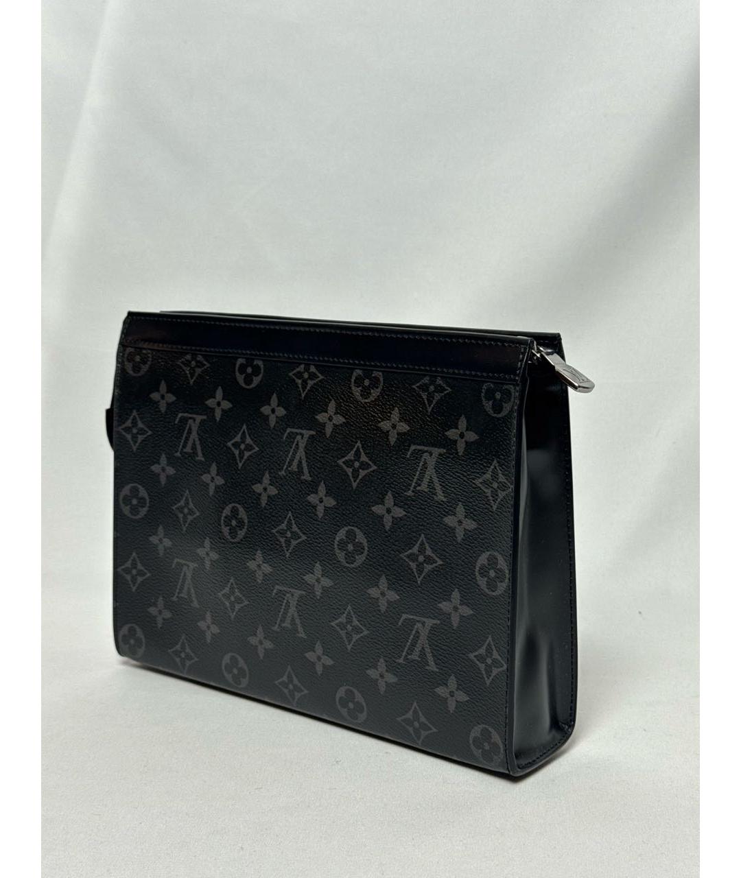 LOUIS VUITTON Серая барсетка из канвы, фото 5
