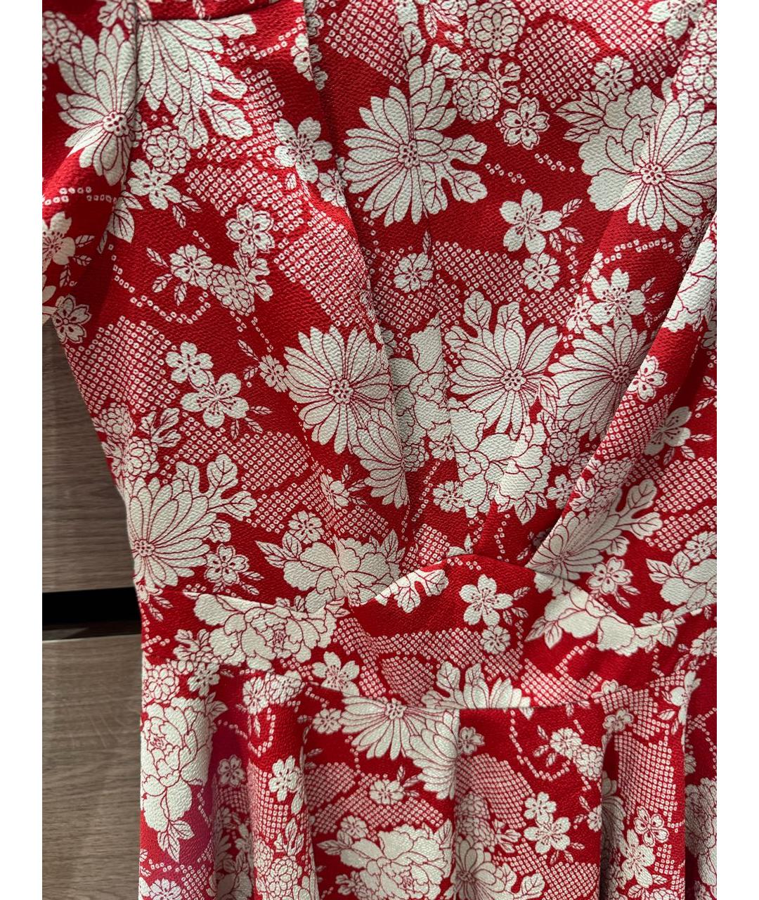 SAINT LAURENT Красное полиэстеровое повседневное платье, фото 4