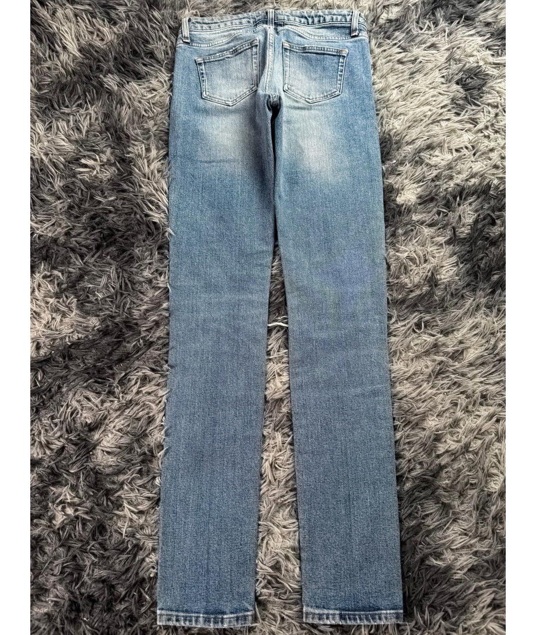 SAINT LAURENT Синие хлопковые джинсы слим, фото 2