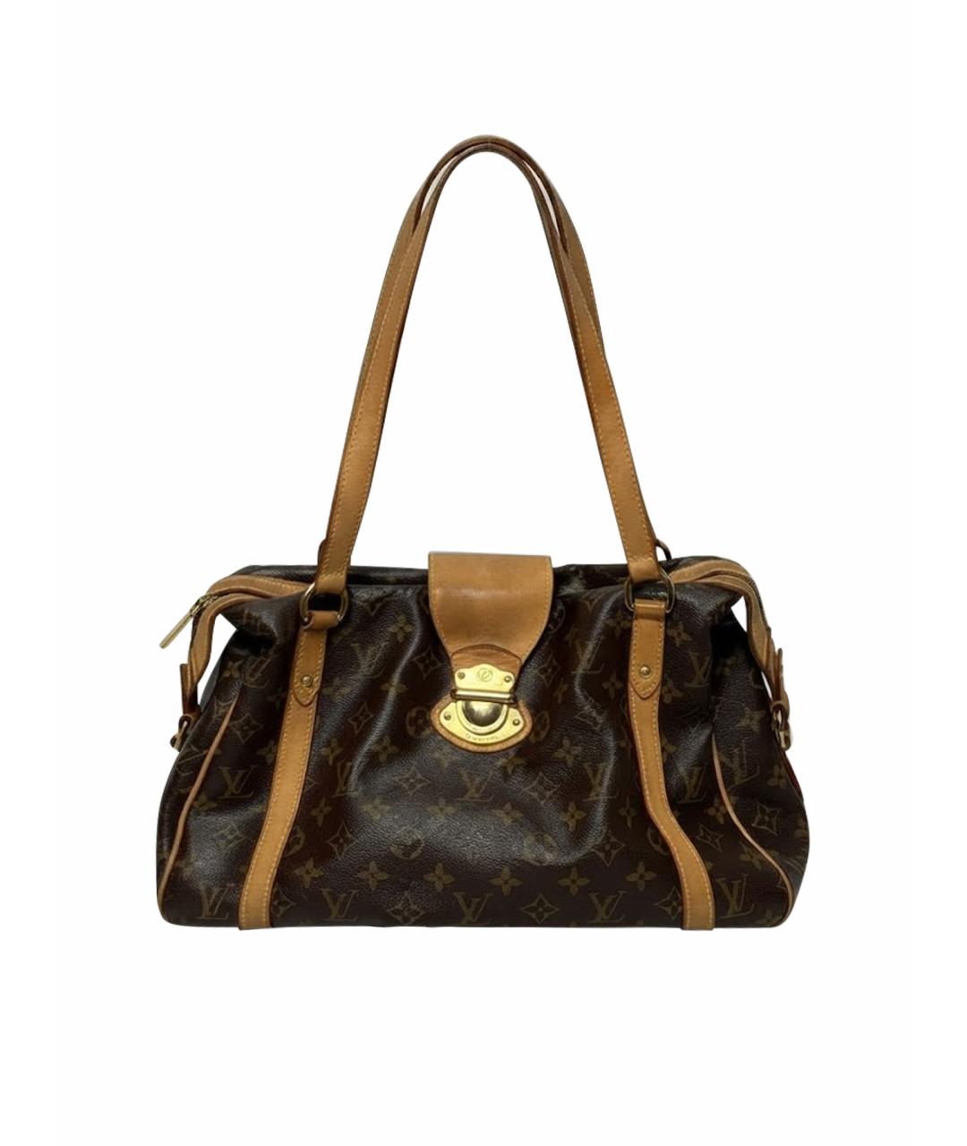 LOUIS VUITTON Коричневая сумка с короткими ручками из канвы, фото 1