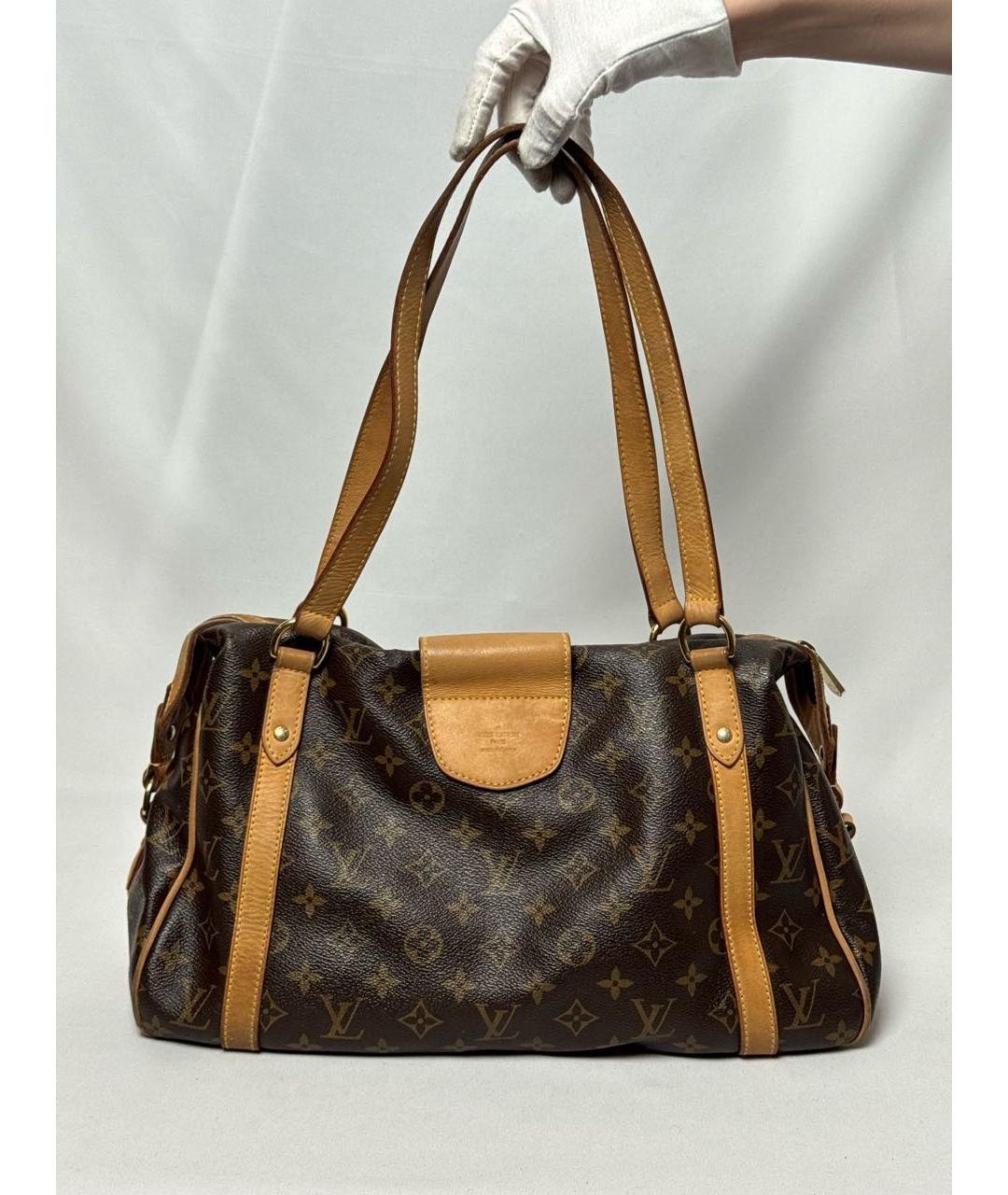 LOUIS VUITTON Коричневая сумка с короткими ручками из канвы, фото 4