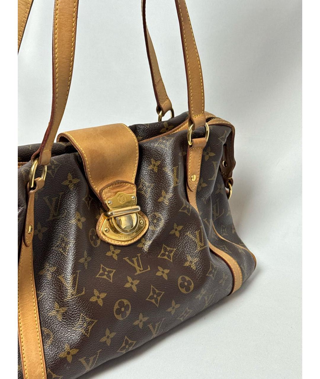 LOUIS VUITTON Коричневая сумка с короткими ручками из канвы, фото 3