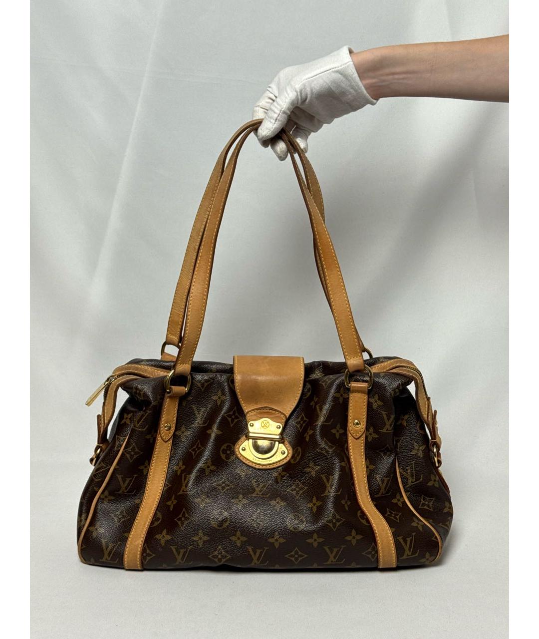 LOUIS VUITTON Коричневая сумка с короткими ручками из канвы, фото 9