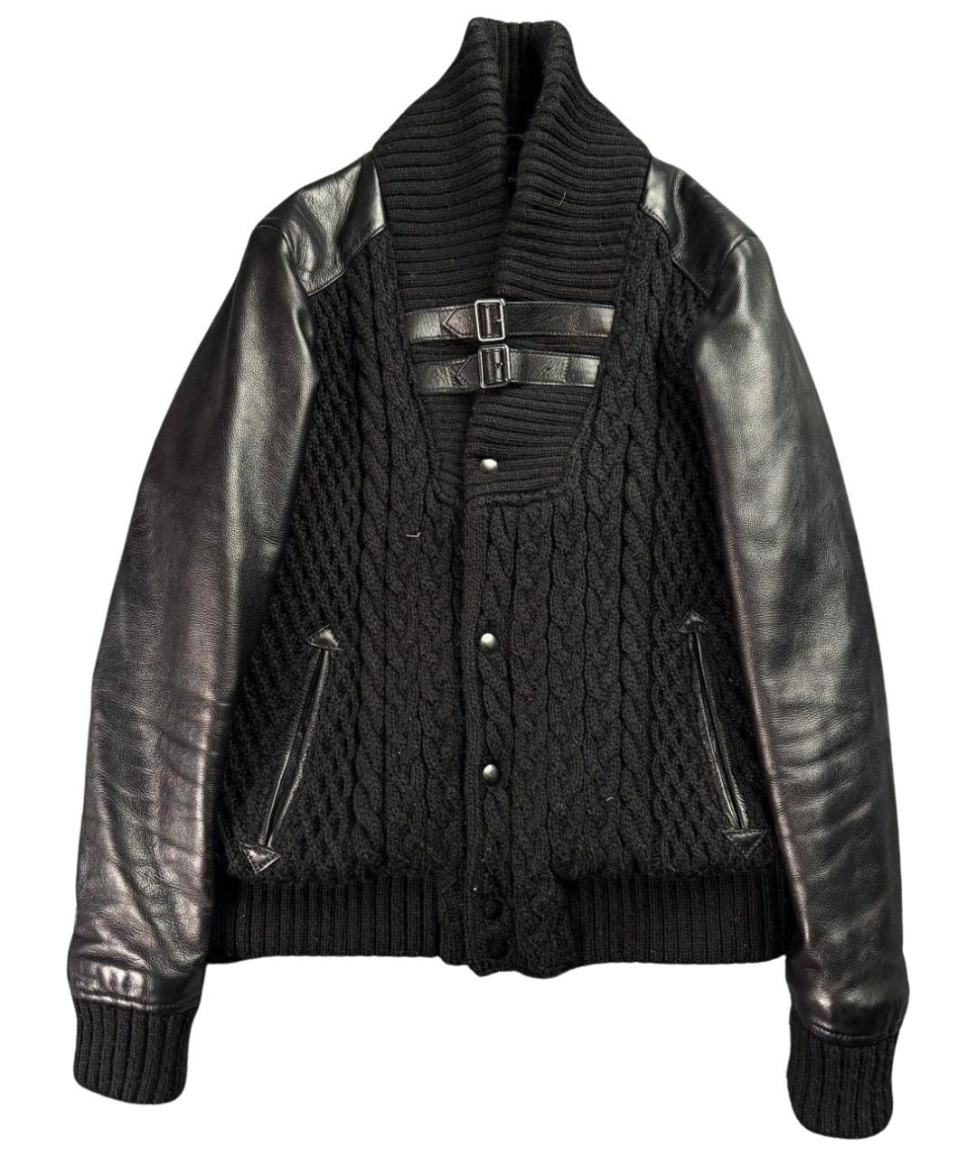 THE KOOPLES Черная кожаная куртка, фото 1