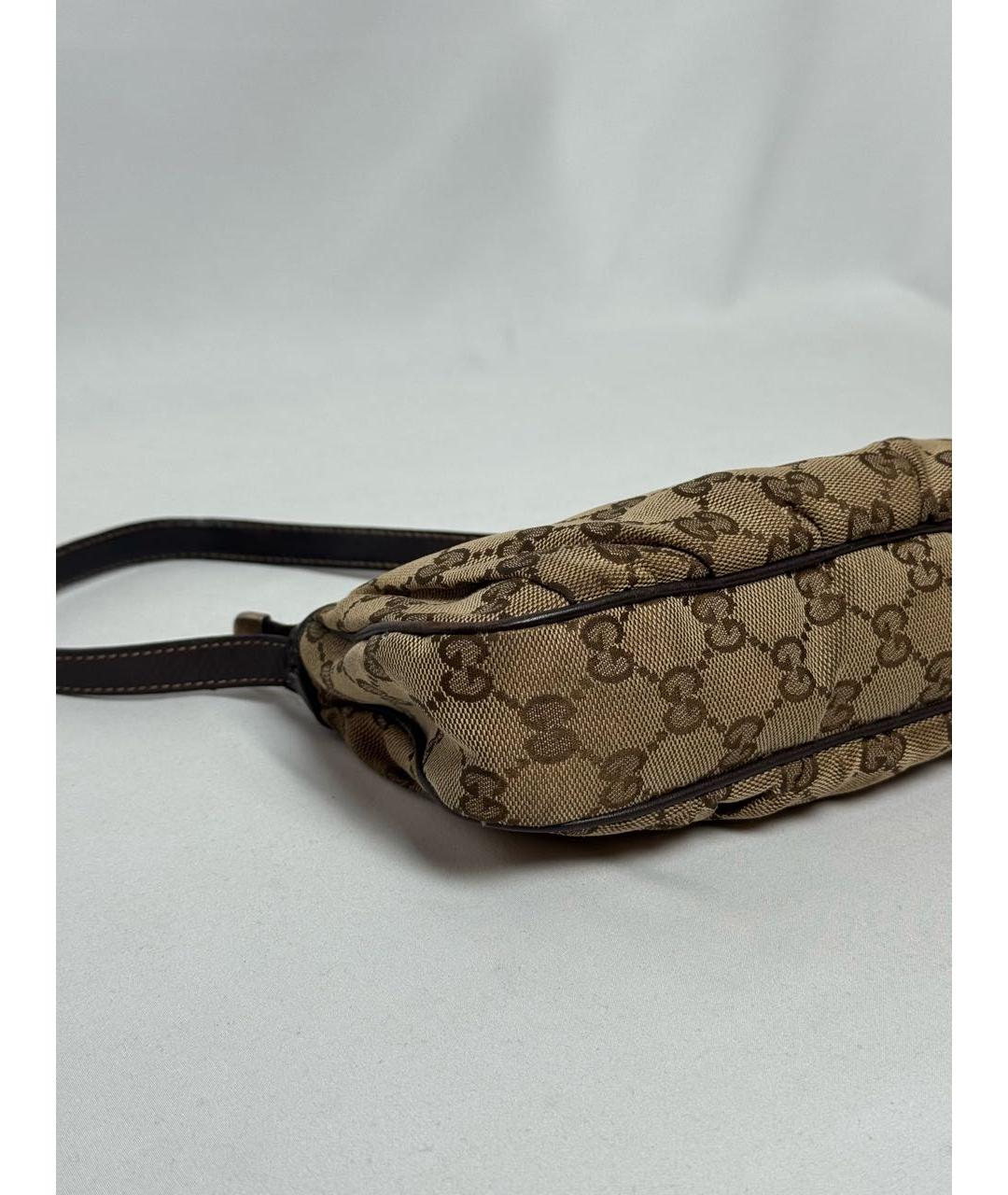 GUCCI Бежевая сумка на плечо из канвы, фото 7