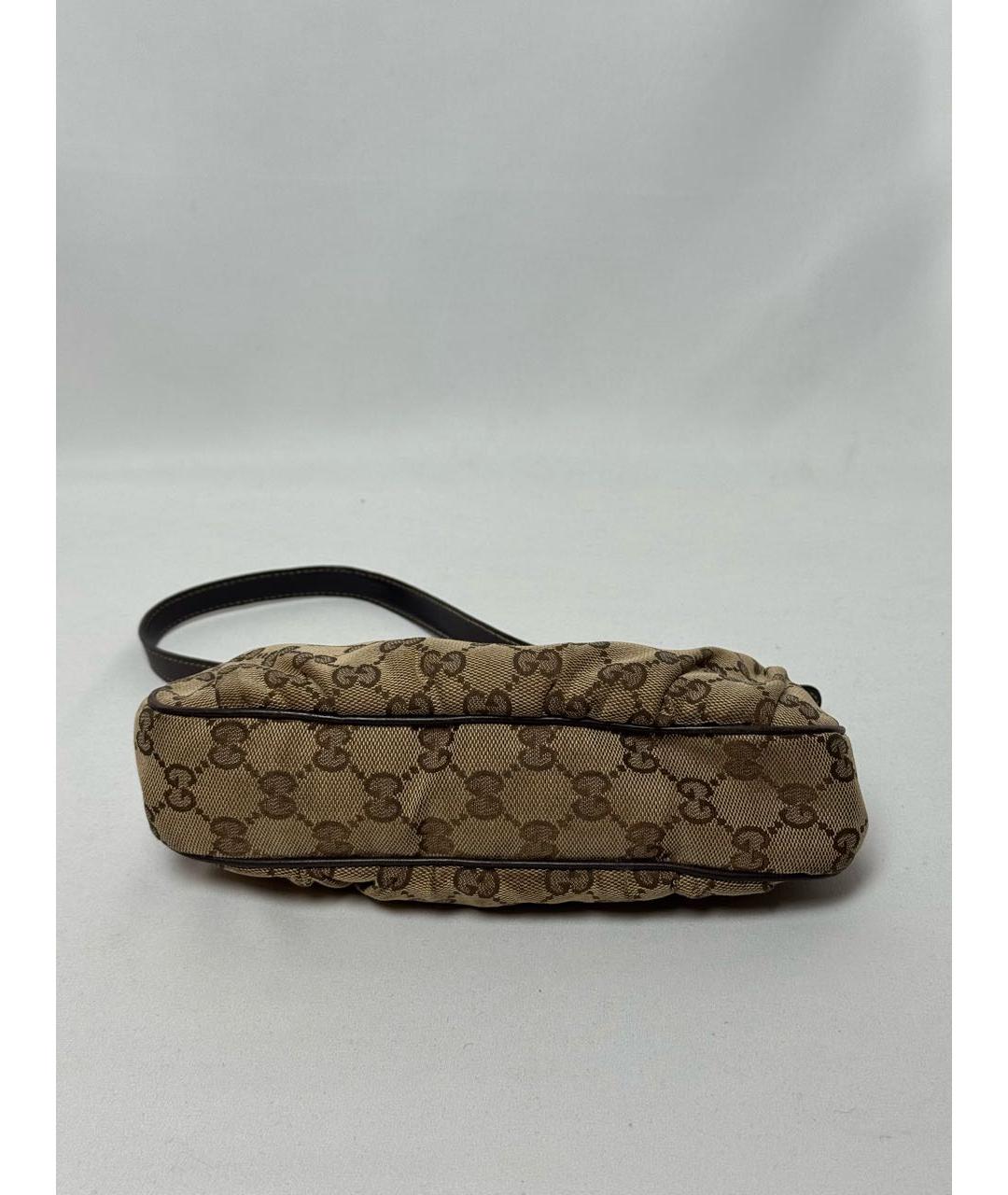 GUCCI Бежевая сумка на плечо из канвы, фото 5