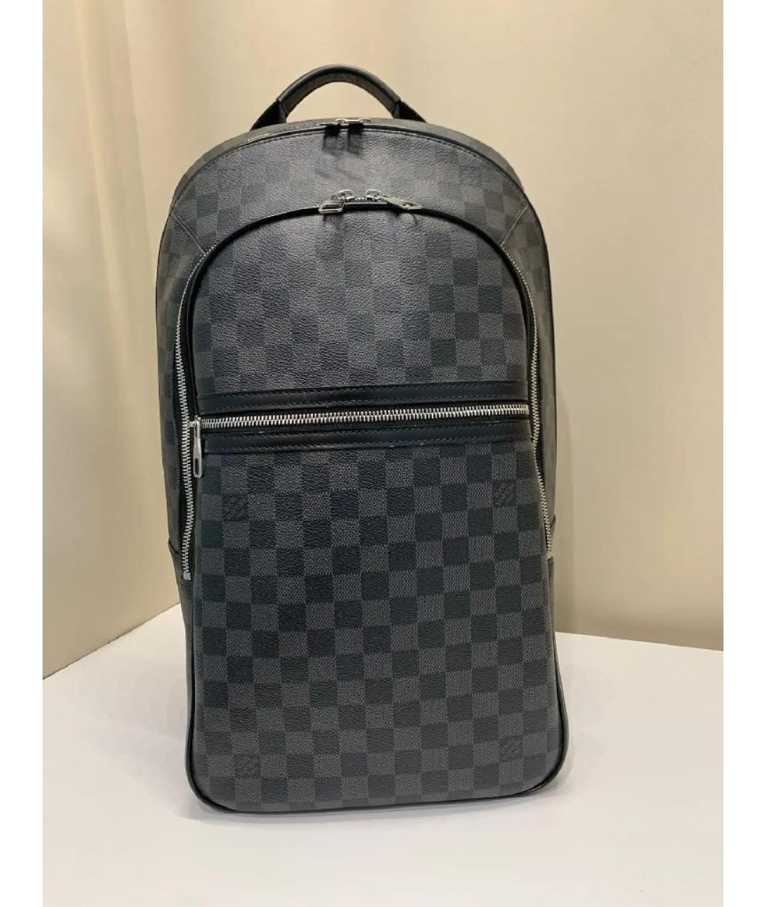 LOUIS VUITTON Серый рюкзак из канвы, фото 9