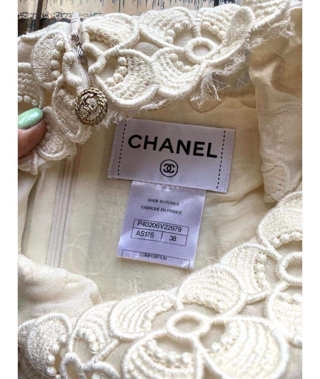 CHANEL Белое твидовое коктейльное платье, фото 7