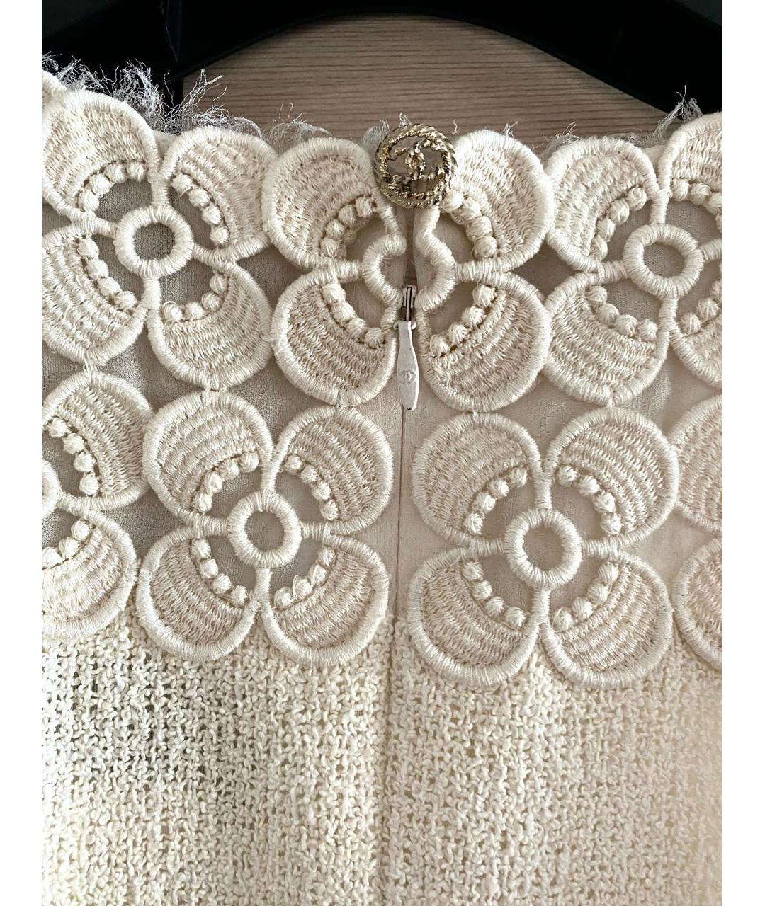 CHANEL Белое твидовое коктейльное платье, фото 6