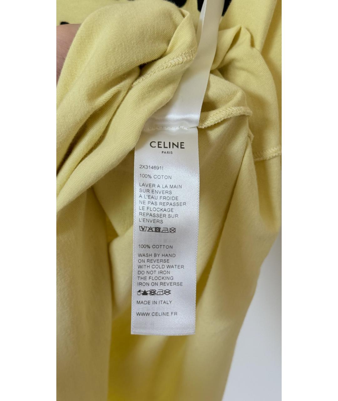 CELINE Желтая футболка, фото 7