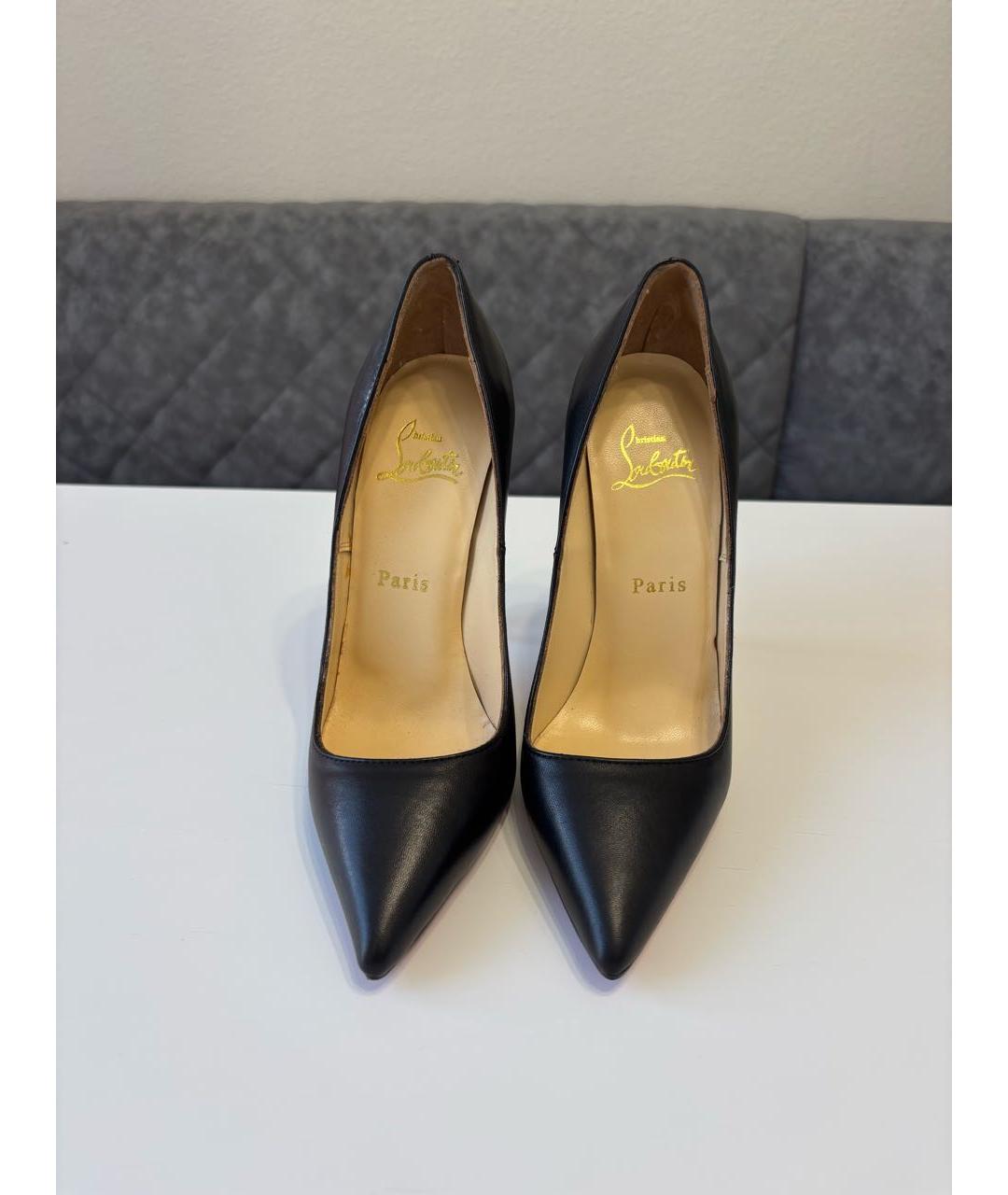 CHRISTIAN LOUBOUTIN Черные кожаные туфли, фото 2