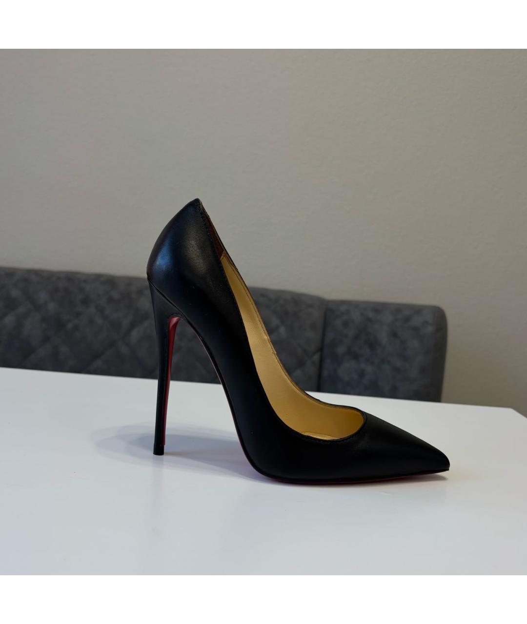 CHRISTIAN LOUBOUTIN Черные кожаные туфли, фото 5