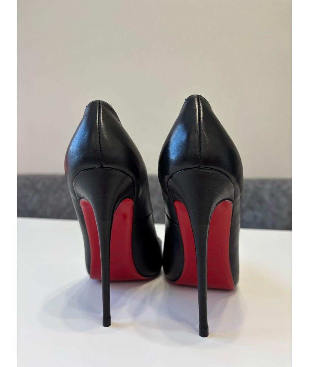 CHRISTIAN LOUBOUTIN Черные кожаные туфли, фото 4