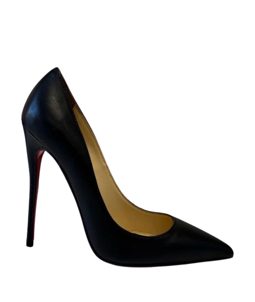 CHRISTIAN LOUBOUTIN Черные кожаные туфли, фото 1