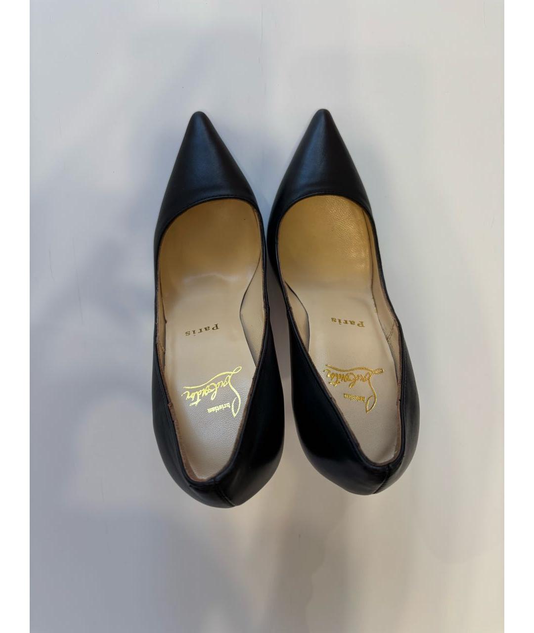 CHRISTIAN LOUBOUTIN Черные кожаные туфли, фото 3