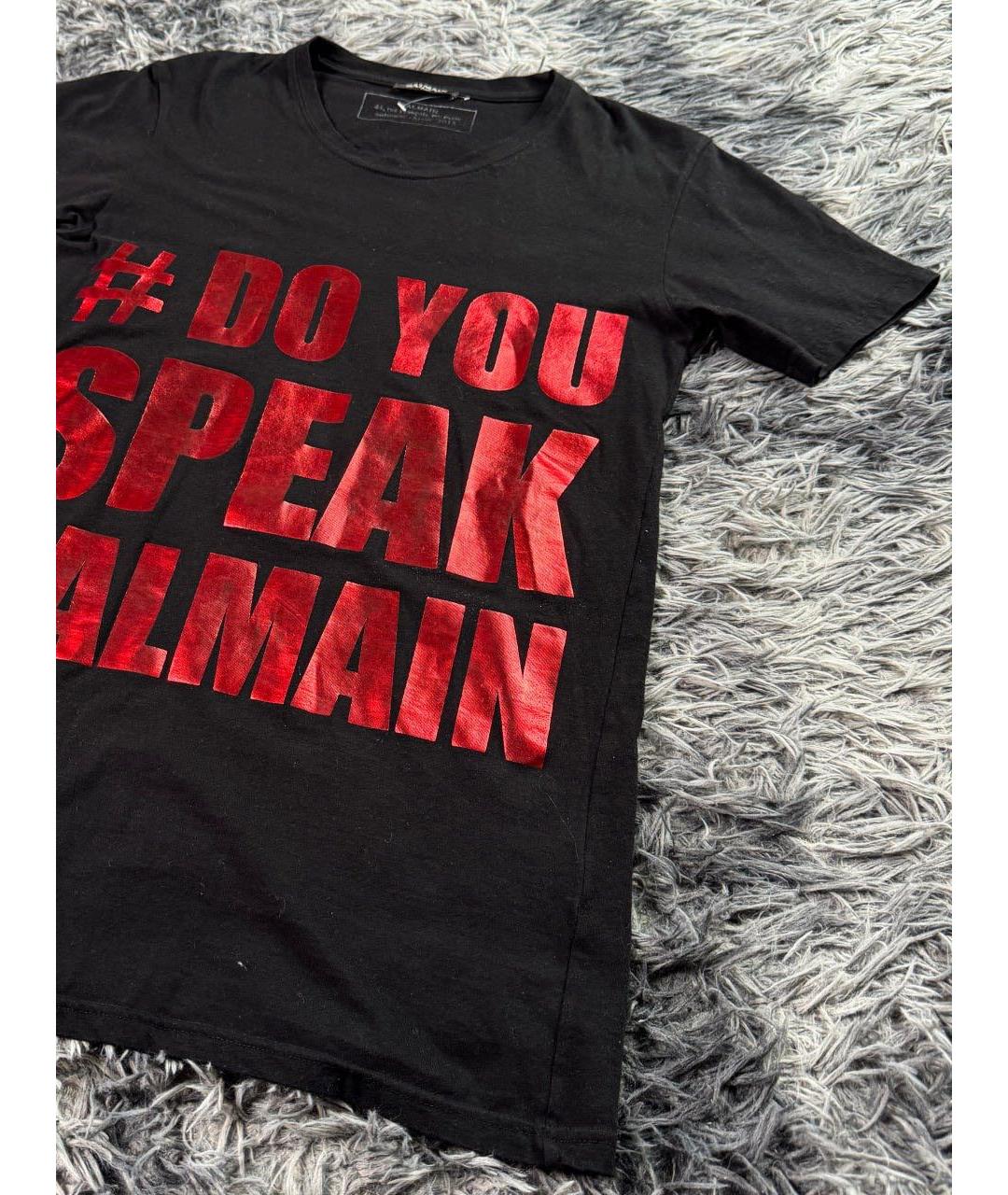 BALMAIN Черная хлопковая футболка, фото 4
