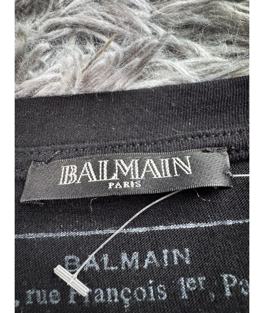 BALMAIN Черная хлопковая футболка, фото 6