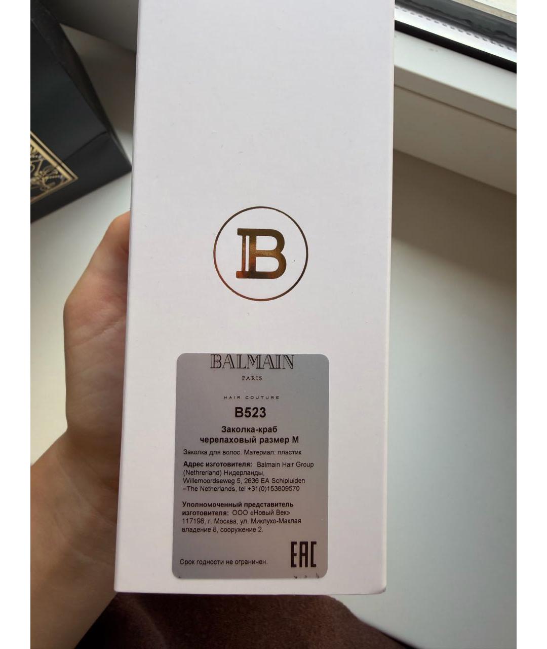 BALMAIN Коричневая заколка, фото 4