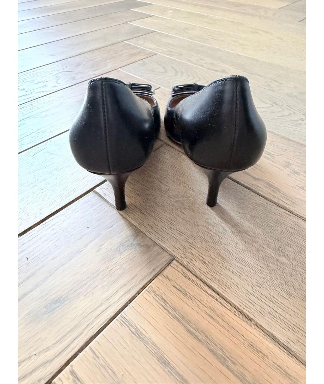 FERRAGAMO Черные кожаные туфли, фото 4