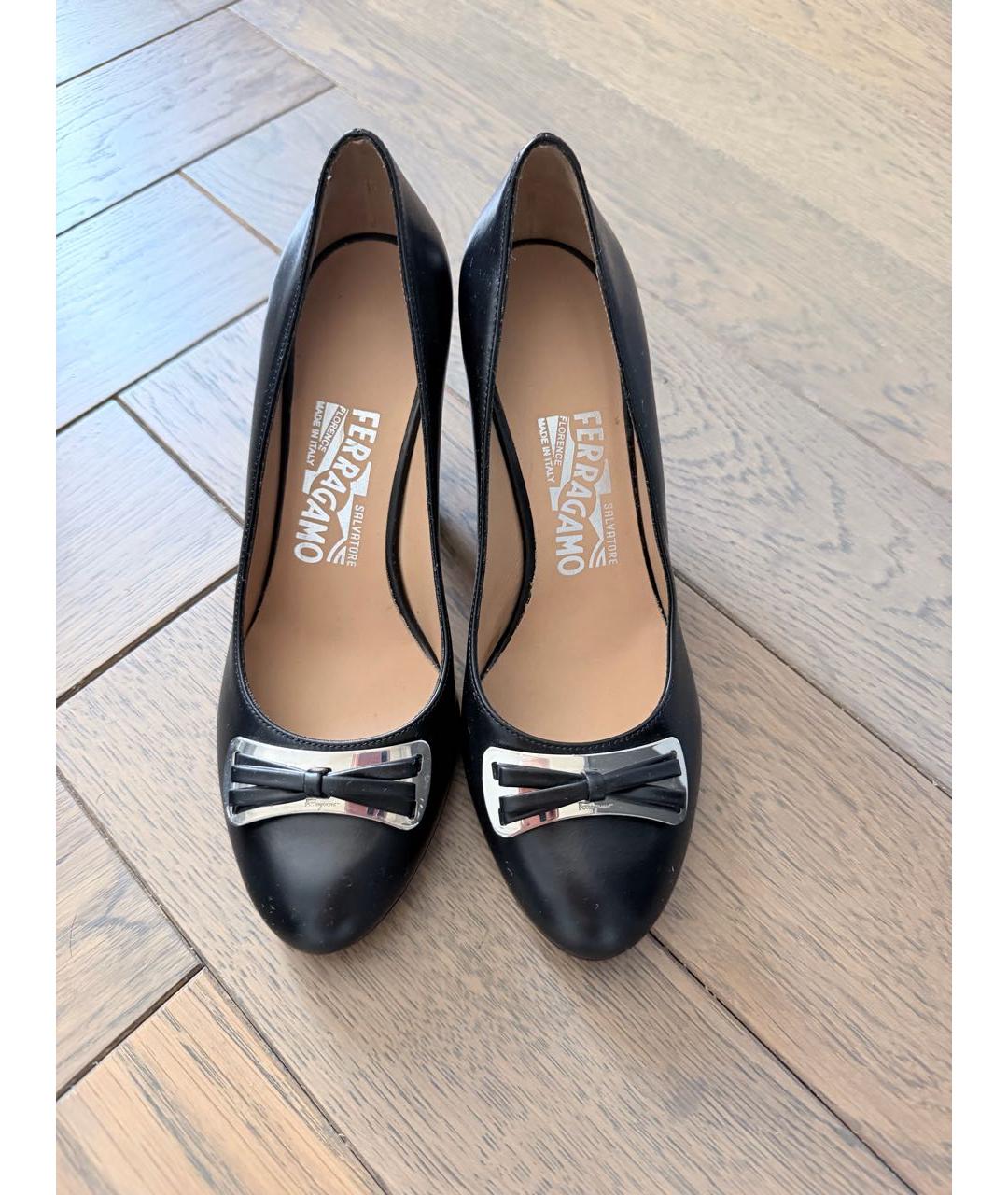 FERRAGAMO Черные кожаные туфли, фото 2