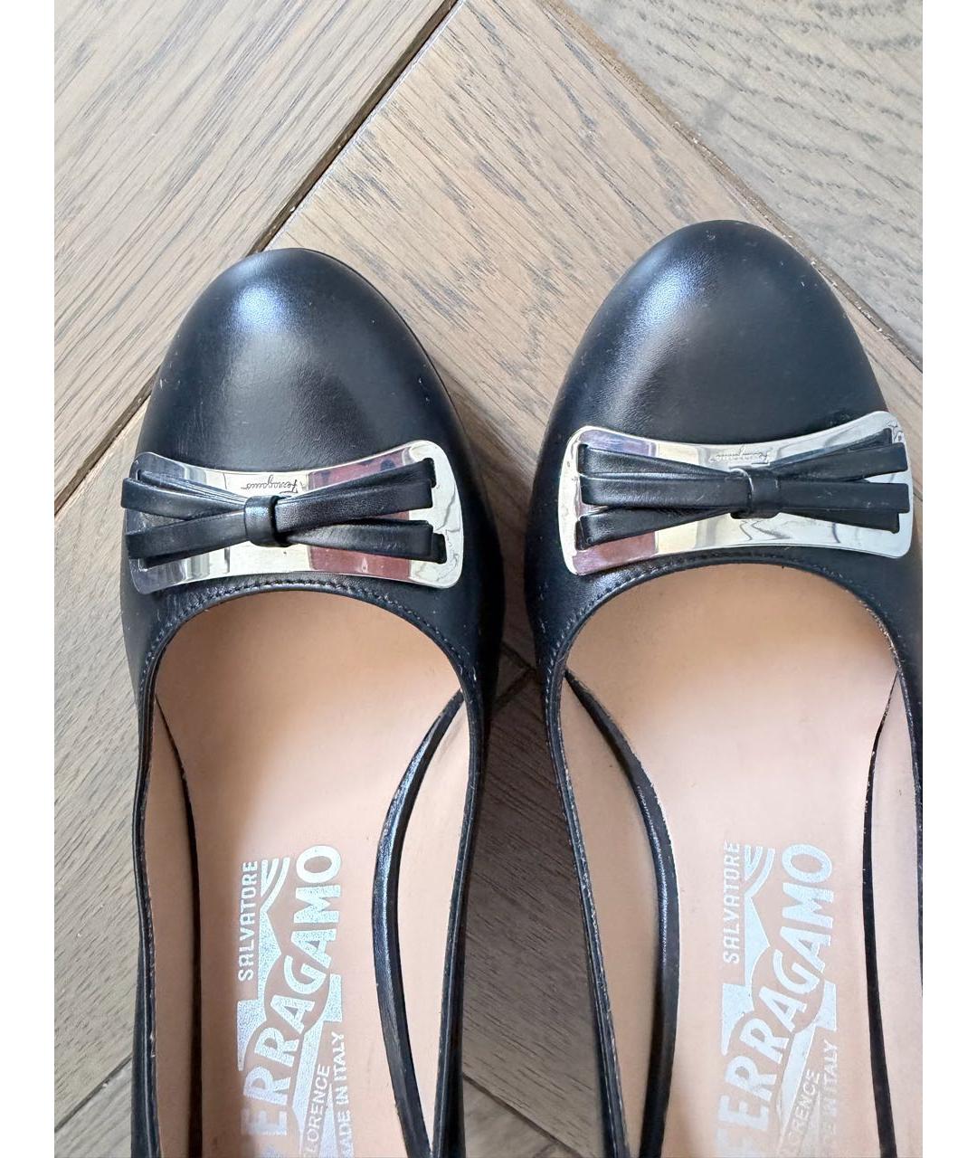 FERRAGAMO Черные кожаные туфли, фото 3
