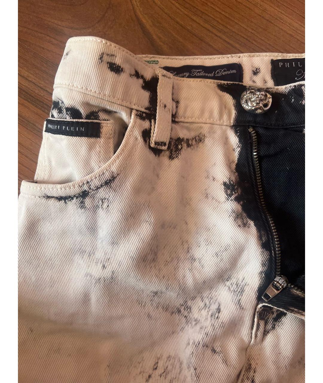 PHILIPP PLEIN Бежевые прямые джинсы, фото 3